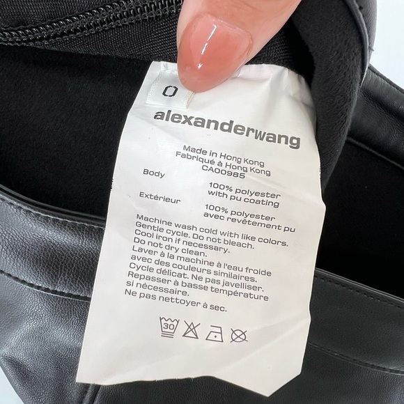 Alexander Wang Faux Leather Snap Side Leg Button Detail Stretch Washable Pants - Picture 8 of 8